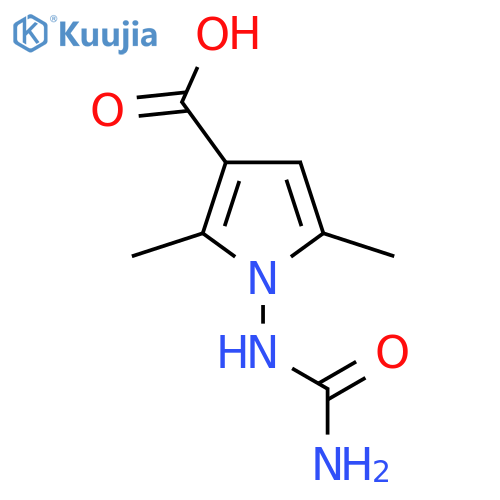 1-(carbamoylamino)-2,5-dimethyl-1H-pyrrole-3-carboxylic acid structure