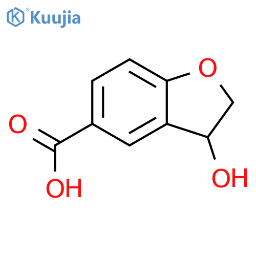 3-hydroxy-2,3-dihydro-1-benzofuran-5-carboxylic acid structure