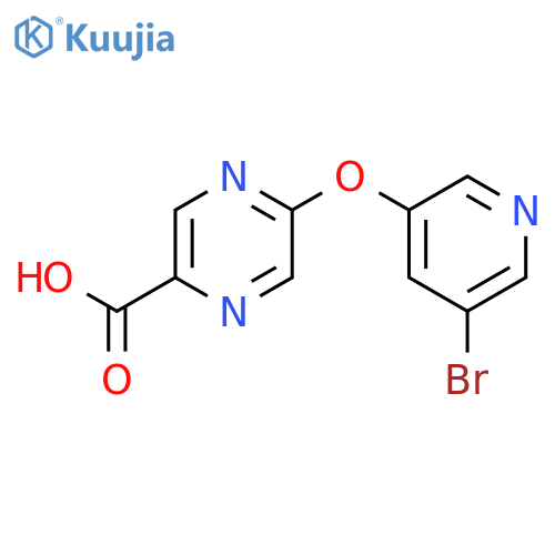 5-(5-Bromopyridin-3-yl)oxypyrazine-2-carboxylic acid structure