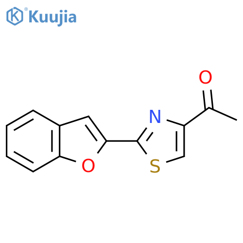 1-2-(1-benzofuran-2-yl)-1,3-thiazol-4-ylethan-1-one structure