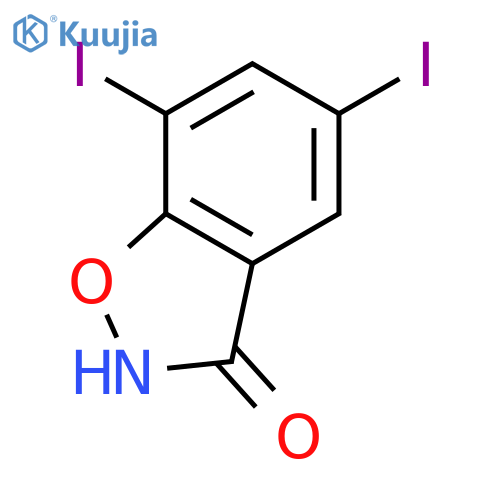 1,2-Benzisoxazol-3(2H)-one, 5,7-diiodo- structure