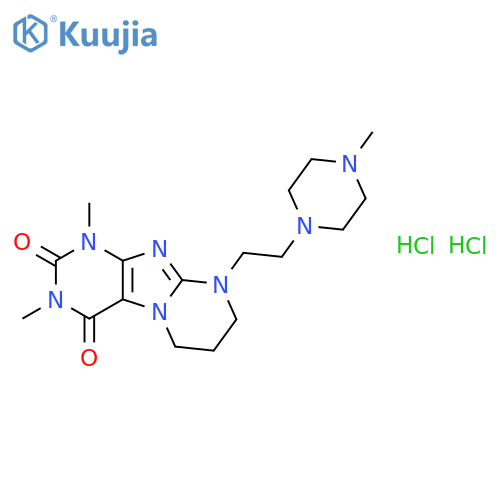 1,3-dimethyl-9-[2-(4-methylpiperazin-1-yl)ethyl]-6,7,8,9-tetrahydropyrimido[2,1-f]purine-2,4(1H,3H)-dione dihydrochloride structure