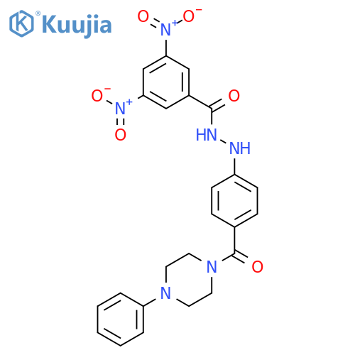 3,5-dinitro-N'-{4-[(4-phenylpiperazin-1-yl)carbonyl]phenyl}benzohydrazide structure