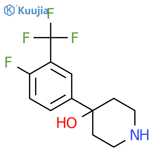 4-[4-Fluoro-3-(trifluoromethyl)phenyl]piperidin-4-ol structure