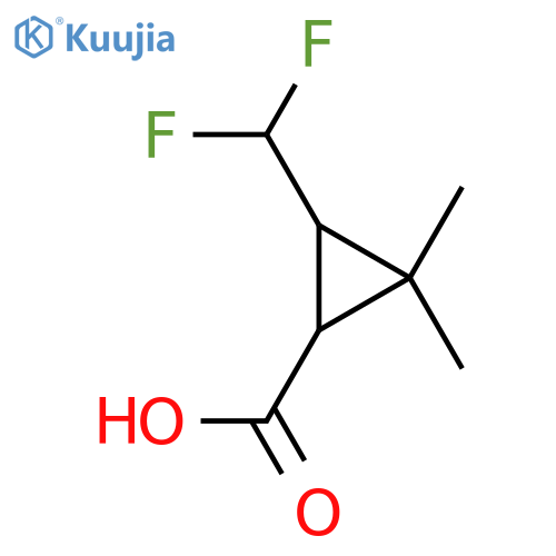 3-(difluoromethyl)-2,2-dimethylcyclopropane-1-carboxylic acid structure