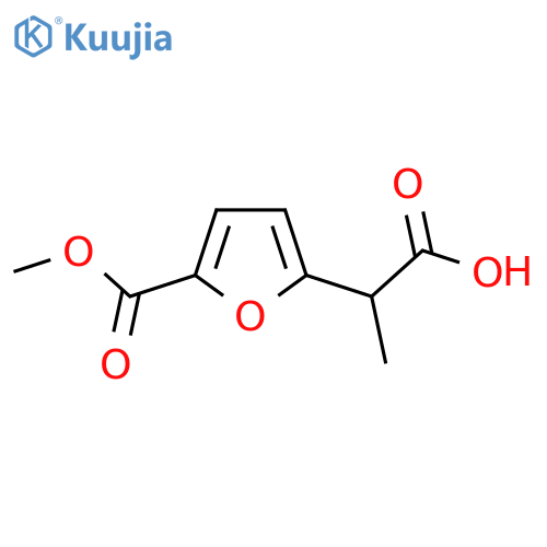 2-5-(methoxycarbonyl)furan-2-ylpropanoic acid structure