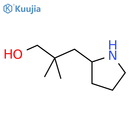 2,2-dimethyl-3-(pyrrolidin-2-yl)propan-1-ol structure