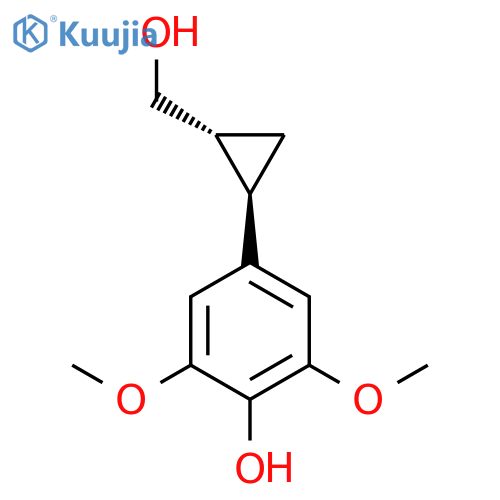 Cyclopropanemethanol, 2-(4-hydroxy-3,5-dimethoxyphenyl)-, trans-(±)- structure