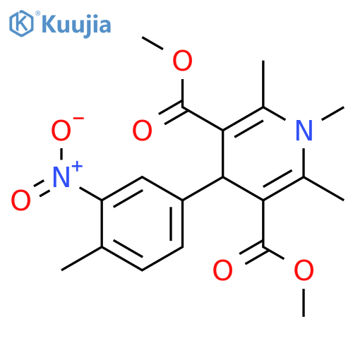 <br>dimethyl 1,2,6-trimethyl-4-(4-methyl-3-nitrophenyl)-1,4-dihydro-3,5-pyridin edicarboxylate structure