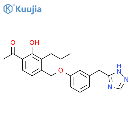 Ethanone, 1-[2-hydroxy-3-propyl-4-[[3-(1H-1,2,4-triazol-5-ylmethyl)phenoxy]methyl]phenyl]- structure