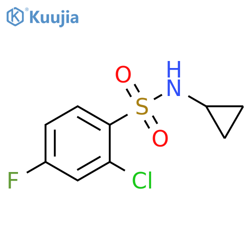 2-chloro-N-cyclopropyl-4-fluorobenzene-1-sulfonamide structure