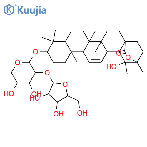 3,19,20-Trihydroxy-11,13(18)-ursadien-28-oic acid; (3β,19α,20β)-form, 28→20 Lactone, 3-O-[α-L-arabinofuranosyl-(1→2)-α-L-arabinopyranoside] structure