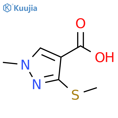 1-methyl-3-(methylsulfanyl)-1H-pyrazole-4-carboxylic acid structure