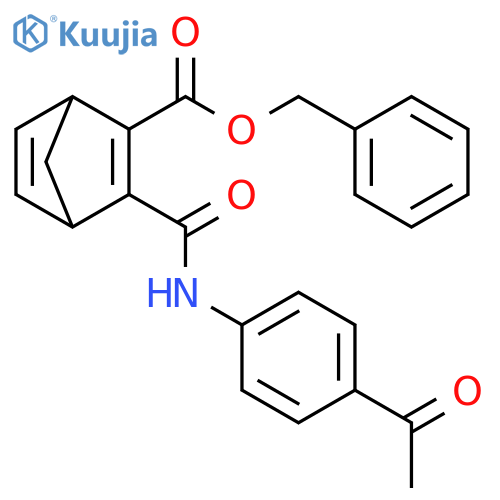 Bicyclo[2.2.1]hepta-2,5-diene-2-carboxylic acid,3-[[(4-acetylphenyl)amino]carbonyl]-, phenylmethyl ester structure