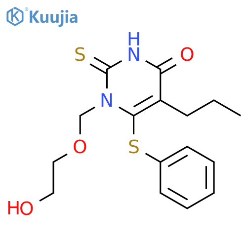 1-[(2-hydroxyethoxy)methyl]-6-(phenylsulfanyl)-5-propyl-2-thioxo-2,3-dihydropyrimidin-4(1H)-one structure