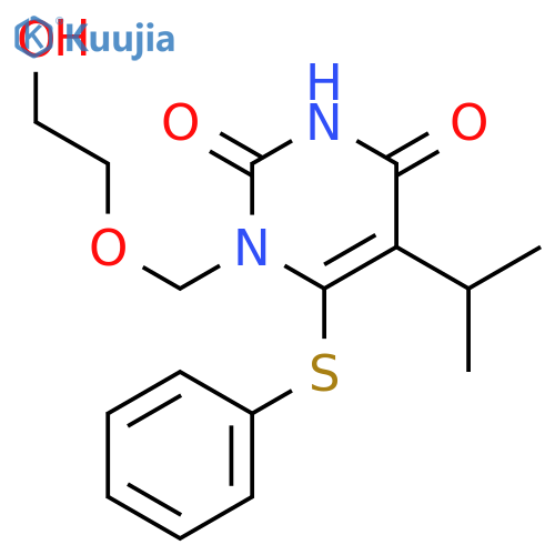 1-[(2-hydroxyethoxy)methyl]-6-(phenylsulfanyl)-5-(propan-2-yl)pyrimidine-2,4(1H,3H)-dione structure