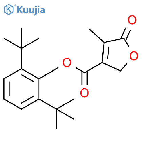 3-Furancarboxylic acid, 2,5-dihydro-4-methyl-5-oxo-,2,6-bis(1,1-dimethylethyl)phenyl ester structure