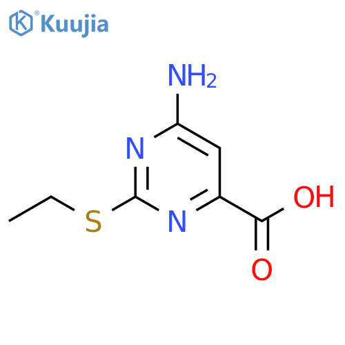 6-amino-2-(ethylsulfanyl)pyrimidine-4-carboxylic acid structure
