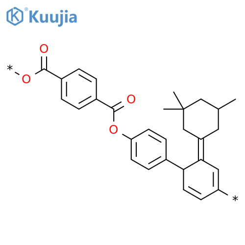 Poly[oxycarbonyl-1,4-phenylenecarbonyloxy-1,4-phenylene(3,3,5-trimethylcyclohexylidene)-1,4-phenylene] structure
