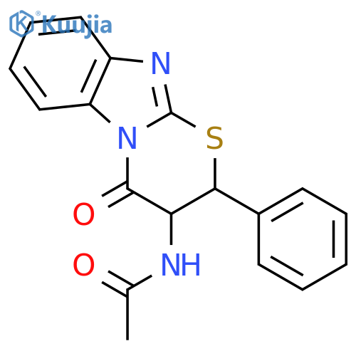 N-(4-oxo-2-phenyl-3,4-dihydro-2H-[1,3]thiazino[3,2-a]benzimidazol-3-yl)acetamide structure