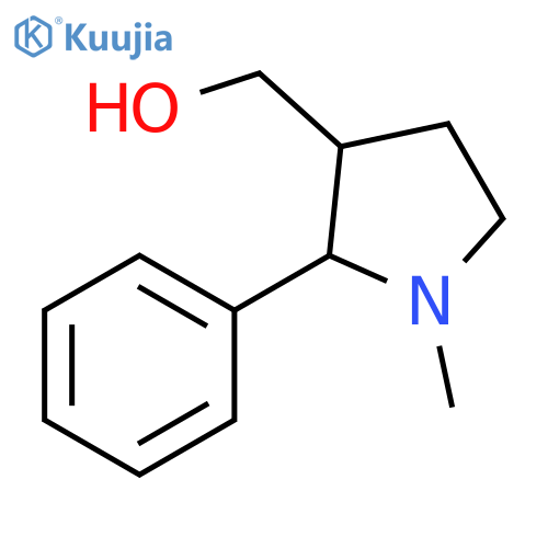 (1-methyl-2-phenylpyrrolidin-3-yl)methanol structure