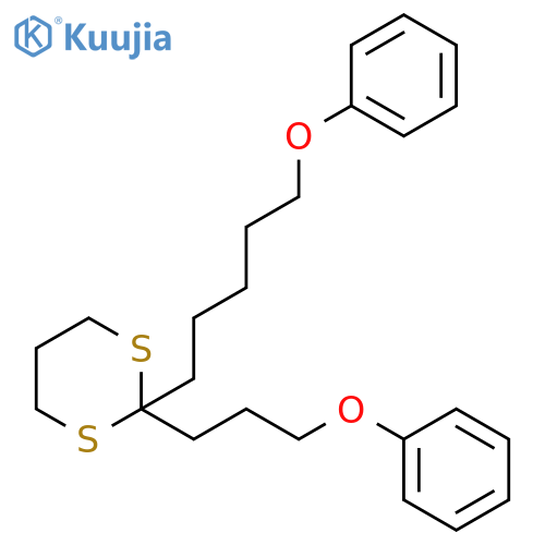 1,3-Dithiane, 2-(5-phenoxypentyl)-2-(3-phenoxypropyl)- structure