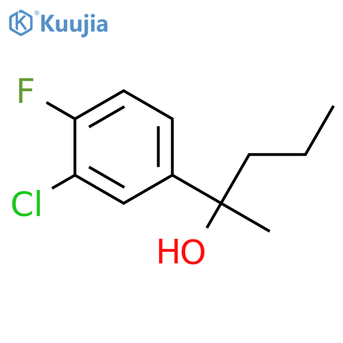 2-(3-chloro-4-fluorophenyl)pentan-2-ol structure