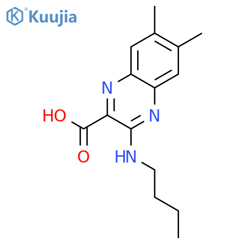 2-Quinoxalinecarboxylic acid, 3-(butylamino)-6,7-dimethyl- structure