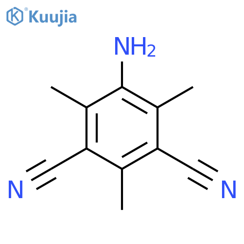5-amino-2,4,6-trimethyl-1,3-dicyanobenzene structure