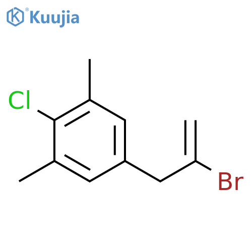 5-(2-bromoprop-2-enyl)-2-chloro-1,3-dimethylbenzene structure