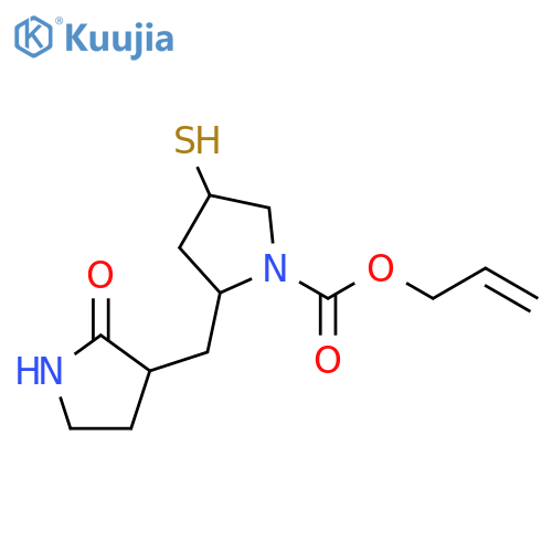 1-Pyrrolidinecarboxylic acid, 4-mercapto-2-[(2-oxo-3-pyrrolidinyl)methyl]-, 2-propen-1-yl ester structure