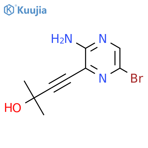 4-(3-Amino-6-bromopyrazin-2-yl)-2-methylbut-3-yn-2-ol structure