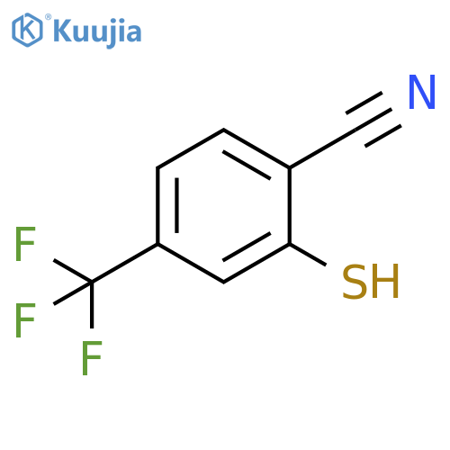 2-sulfanyl-4-(trifluoromethyl)benzonitrile structure