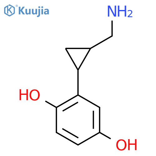 2-2-(aminomethyl)cyclopropylbenzene-1,4-diol structure