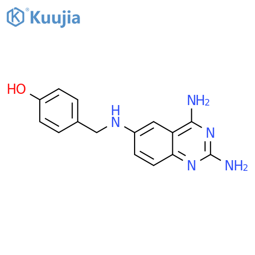 Phenol, 4-[[(2,4-diamino-6-quinazolinyl)amino]methyl]- structure