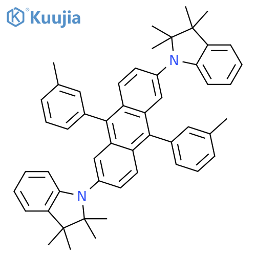 1H-Indole, 1,1'-[9,10-bis(3-methylphenyl)-2,6-anthracenediyl]bis[2,3-dihydro-2,2,3,3-tetramethyl- structure