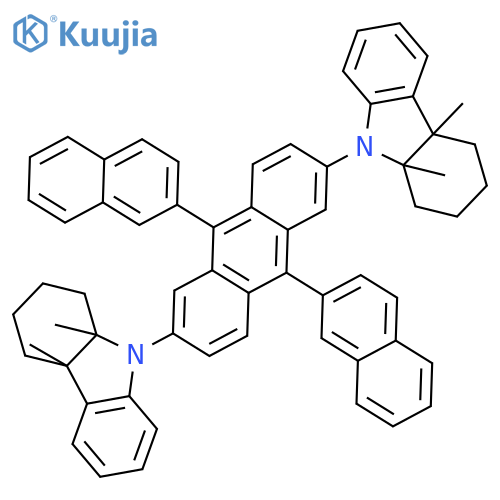 1H-Carbazole, 9,9'-(9,10-di-2-naphthalenyl-2,6-anthracenediyl)bis[2,3,4,4a,9,9a-hexahydro-4a,9a-dimethyl- structure