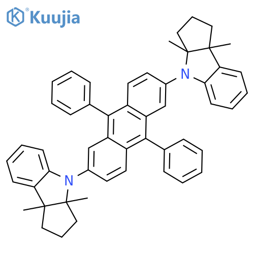 Cyclopent[b]indole, 4,4'-(9,10-diphenyl-2,6-anthracenediyl)bis[1,2,3,3a,4,8b-hexahydro-3a,8b-dimethyl- structure