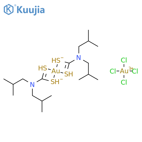 bis(N,N-di-iso-butyldithiocarbamato-S,S')gold(III) tetrachloroaurate(III) structure