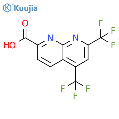 5,7-bis(trifluoromethyl)-1,8-naphthyridine-2-carboxylic acid structure