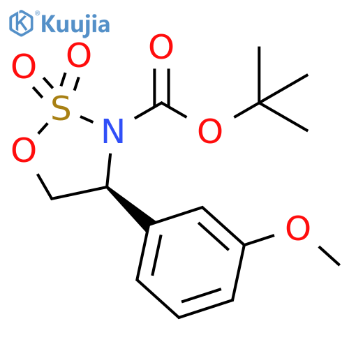 (S)-tert-butyl 4-(3-methoxyphenyl)-1,2,3-oxathiazolidine-3-carboxylate 2,2-dioxide structure