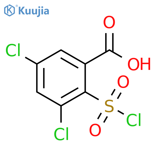 3,5-dichloro-2-(chlorosulfonyl)benzoic acid structure