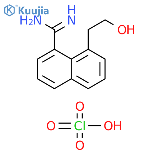 1-Naphthalenecarboximidamide, 8-(2-hydroxyethyl)-, monoperchlorate(salt) structure
