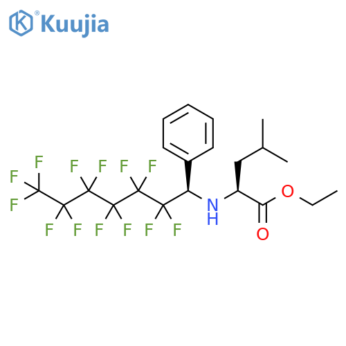 L-Leucine, N-(2,2,3,3,4,4,5,5,6,6,7,7,7-tridecafluoro-1-phenylheptyl)-, ethyl ester, (R)- (9CI) structure