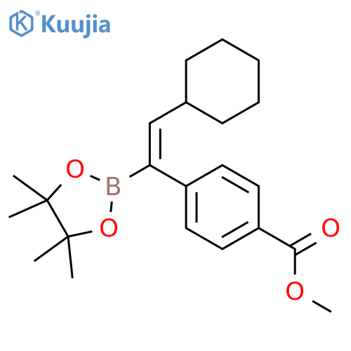 Benzoic acid, 4-[(1Z)-2-cyclohexyl-1-(4,4,5,5-tetramethyl-1,3,2-dioxaborolan-2-yl)ethenyl]-, methyl ester structure