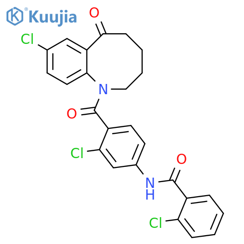 Benzamide,2-chloro-N-[3-chloro-4-[(8-chloro-3,4,5,6-tetrahydro-6-oxo-1-benzazocin-1(2H)-yl)carbonyl]phenyl]- structure