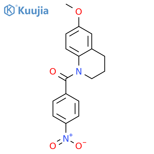 Quinoline, 1,2,3,4-tetrahydro-6-methoxy-1-(4-nitrobenzoyl)- structure