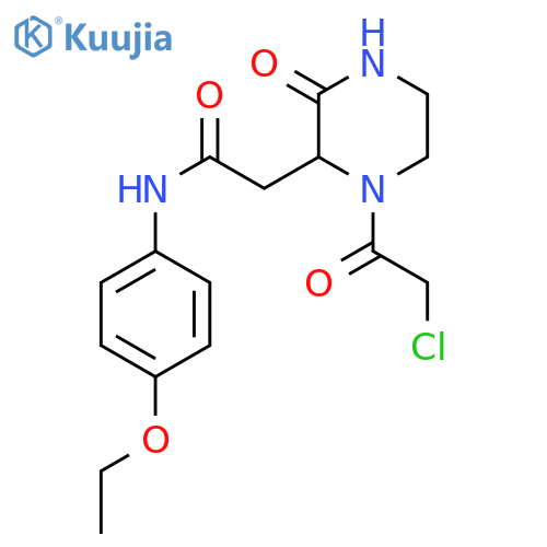 2-1-(Chloroacetyl)-3-oxopiperazin-2-yl-N-(4-ethoxyphenyl)acetamide structure