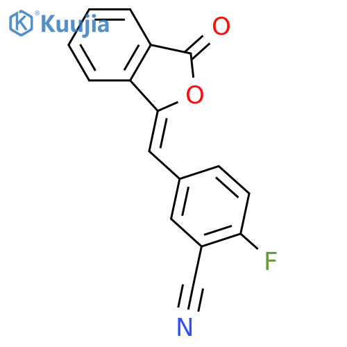 2-Fluoro-5-((3-oxoisobenzofuran-1(3H)-ylidene)methyl)benzonitrile structure