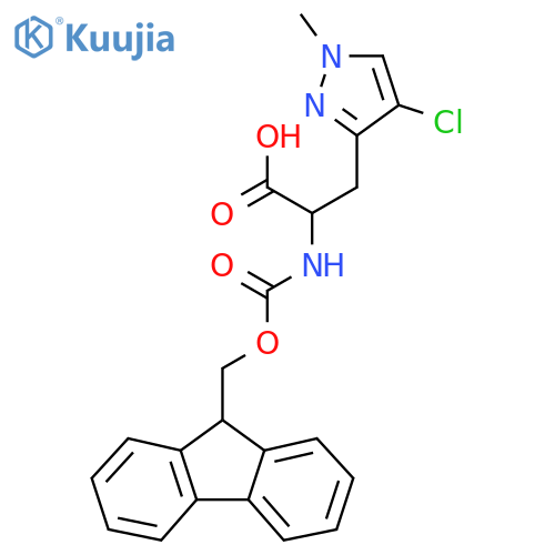 1H-Pyrazole-3-propanoic acid, 4-chloro-α-[[(9H-fluoren-9-ylmethoxy)carbonyl]amino]-1-methyl- structure